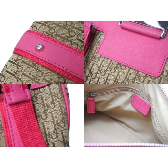 Christian Dior Trotter Handbag Leather Pink Beige - Picture 9 of 10